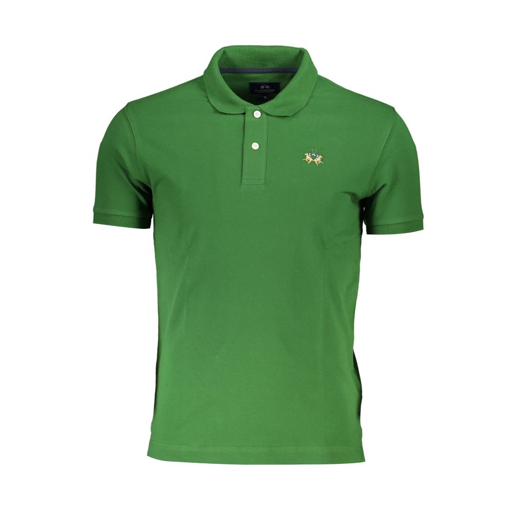 La Martina Green Cotton Polo Shirt for Men