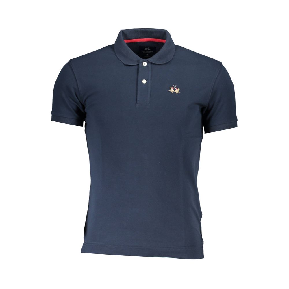 La Martina Blue Cotton Polo Shirt for Men