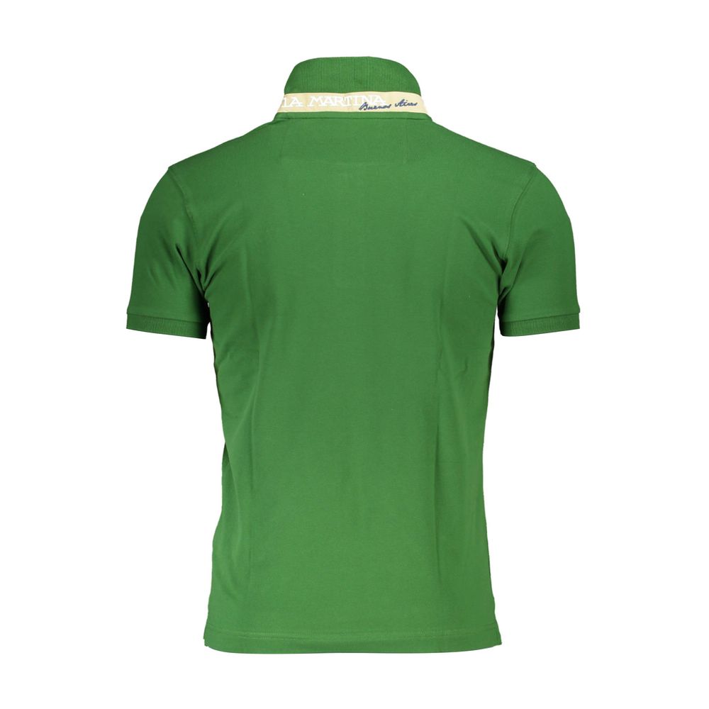 La Martina Green Cotton Polo Shirt for Men