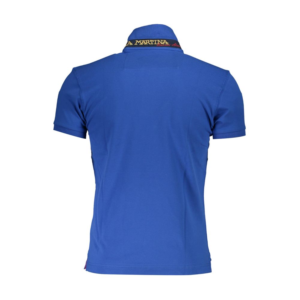 La Martina Blue Cotton Polo Shirt for Men