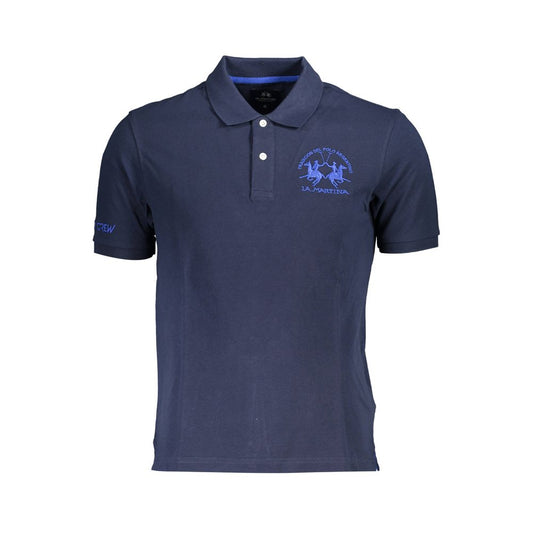 La Martina Blue Men's Cotton Polo Shirt