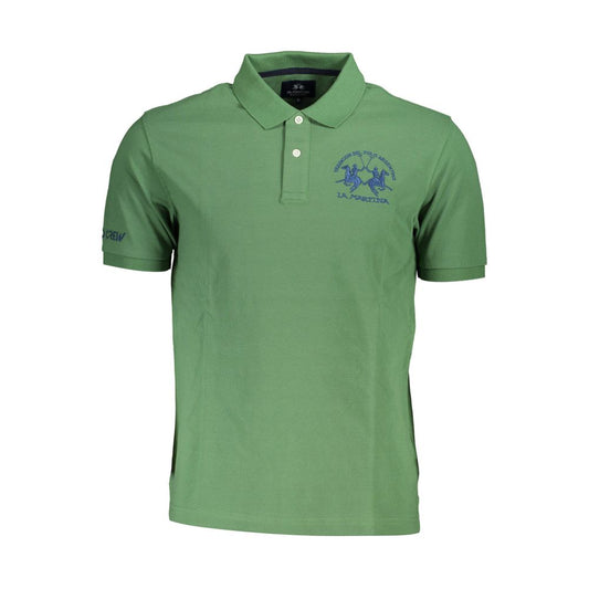 La Martina Green Cotton Polo Shirt for Men