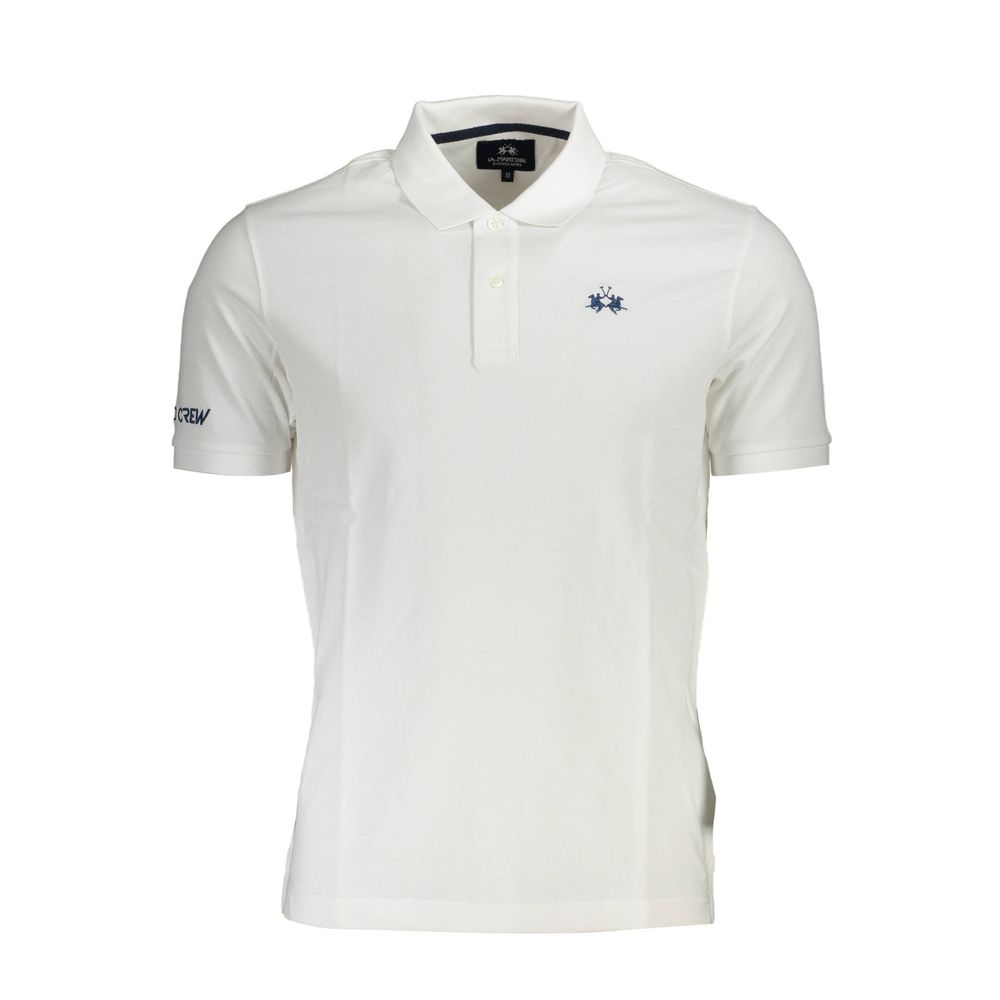 La Martina White Cotton Polo Shirt for Men