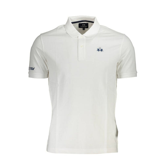 La Martina White Cotton Polo Shirt for Men