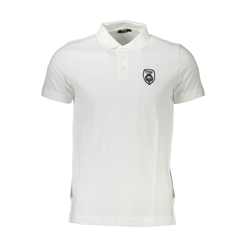 Cavalli Class White Cotton Polo for Men