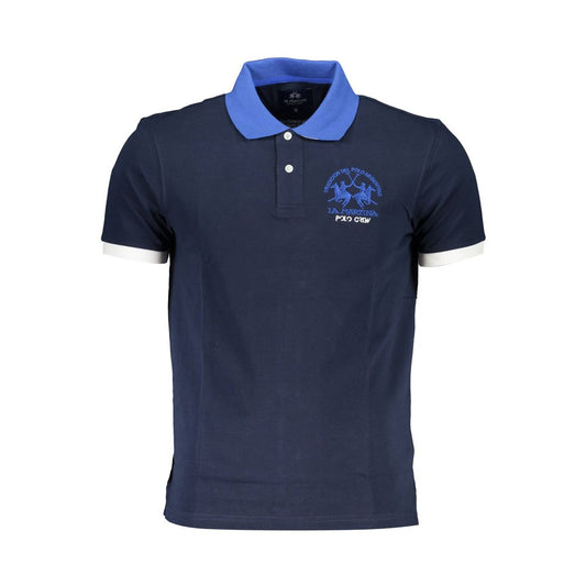 La Martina Blue Cotton Polo Shirt for Men