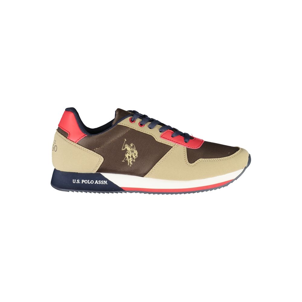 US POLO ASSN. Brown Polyester Men's Sneaker