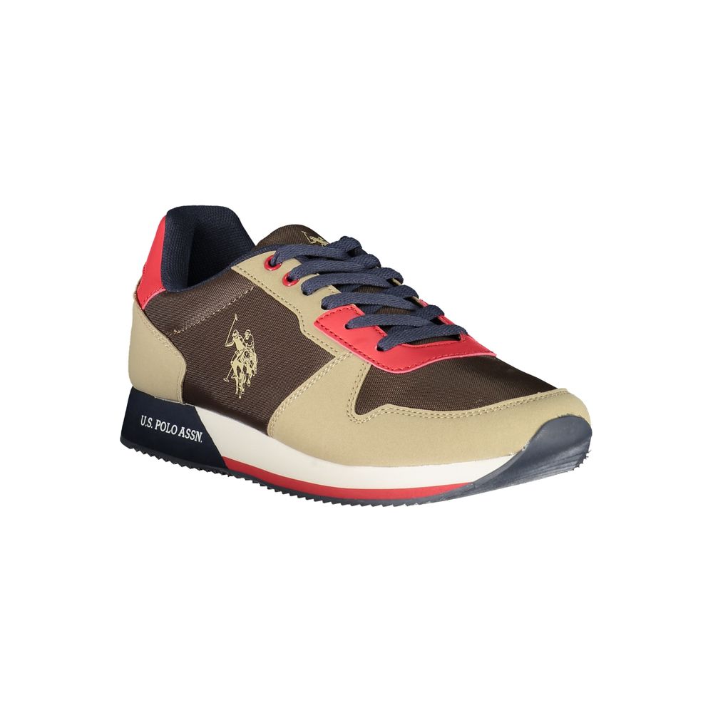 US POLO ASSN. Brown Polyester Men's Sneaker