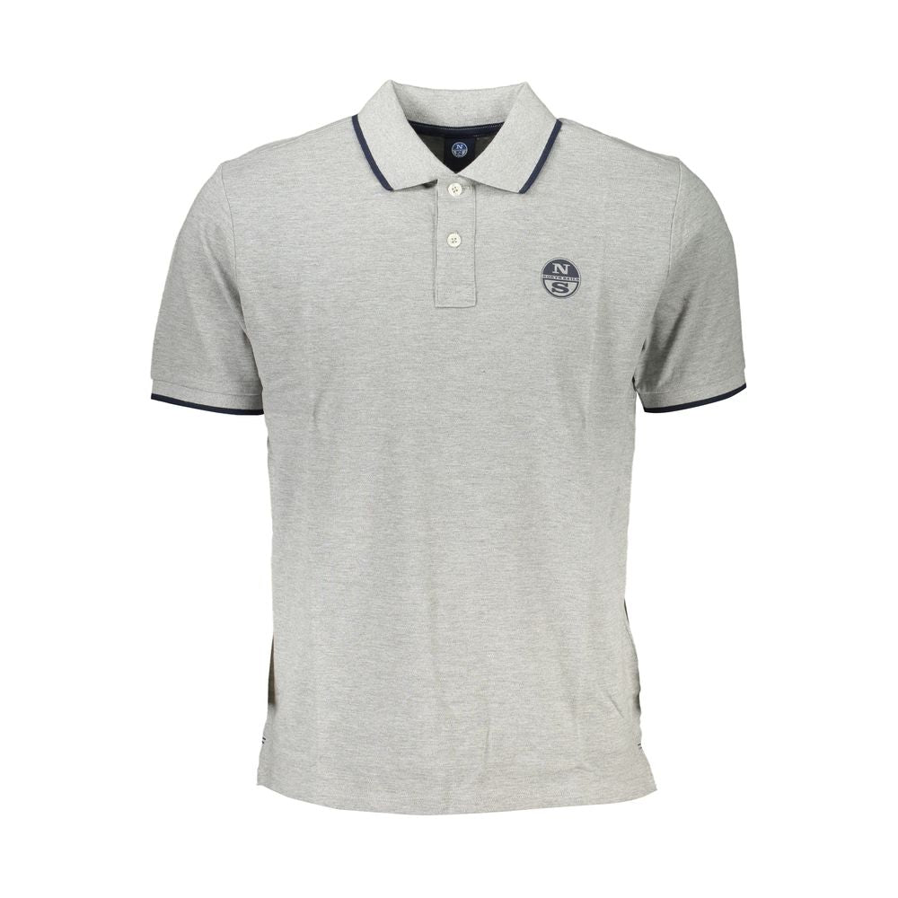 North Sails Graues Baumwoll-Poloshirt