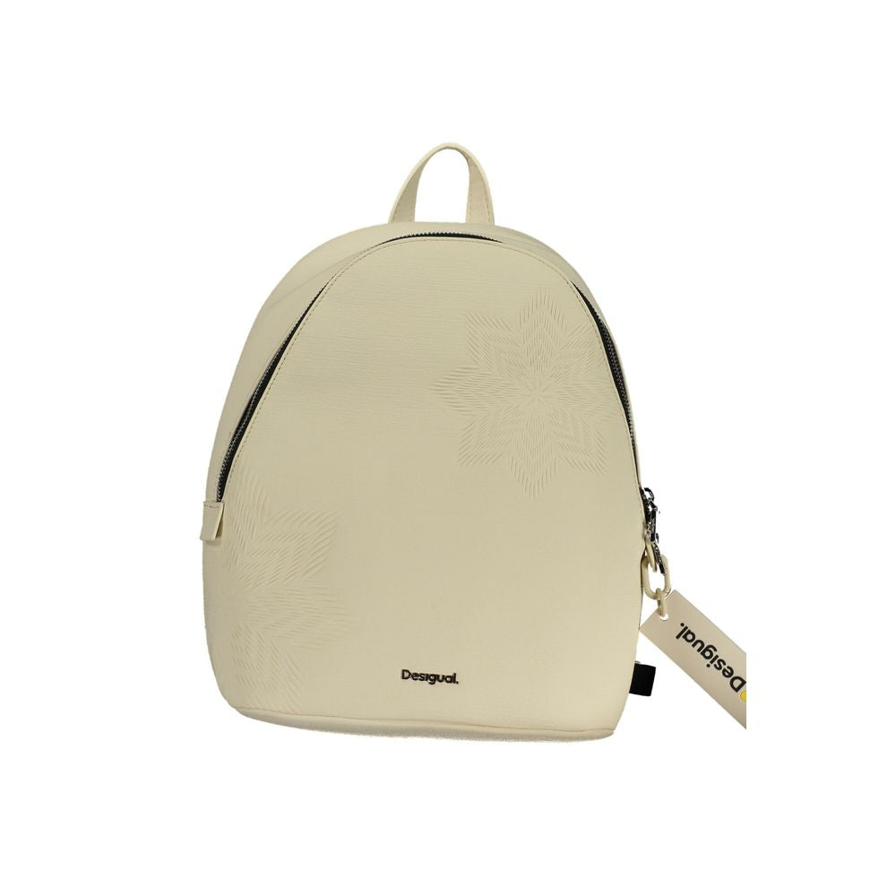 Desigual Chic white backpack with contrast details