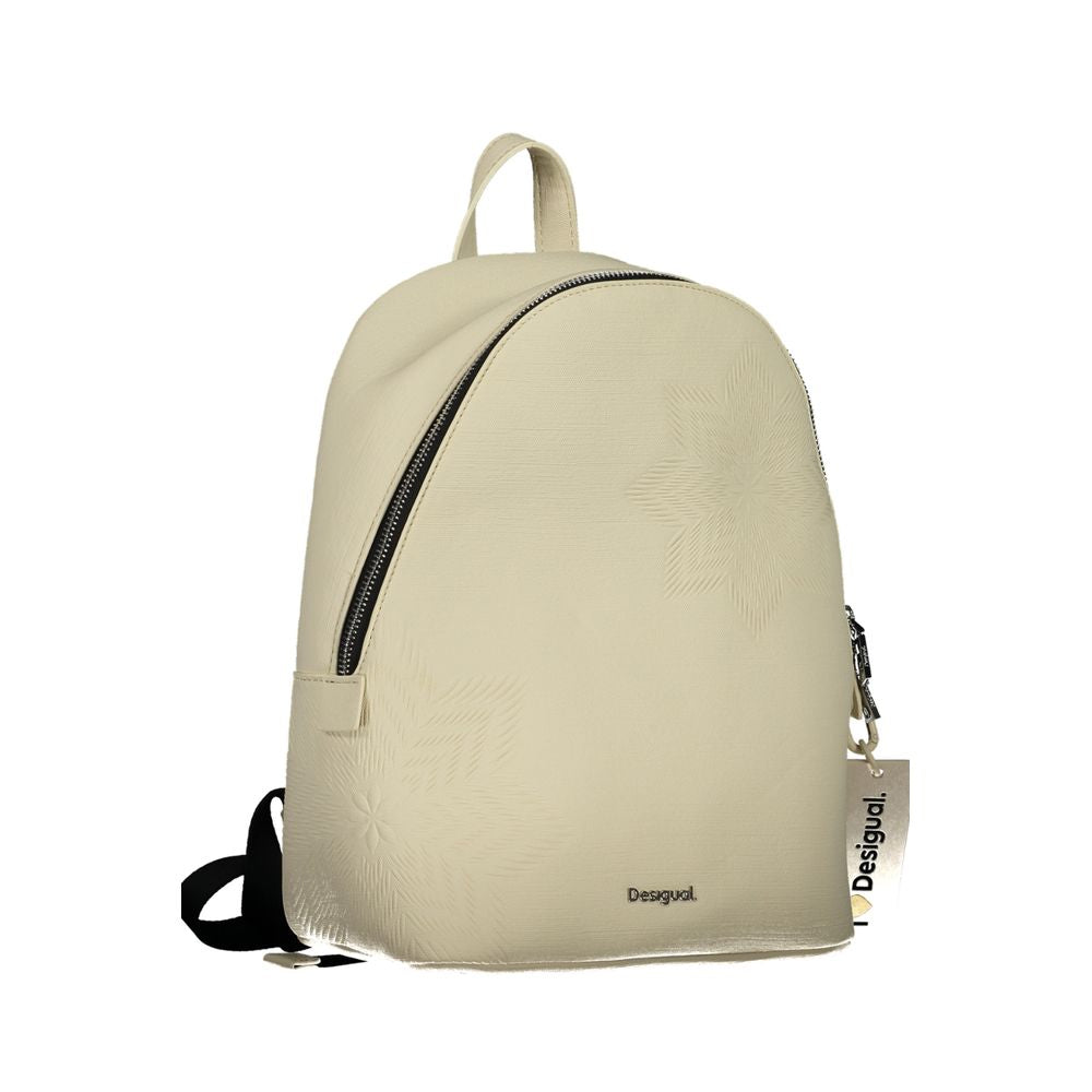 Desigual Chic white backpack with contrast details