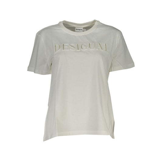 Desigual White Cotton Tops &amp; T-Shirt