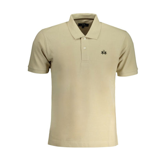 La Martina beige cotton polo shirt