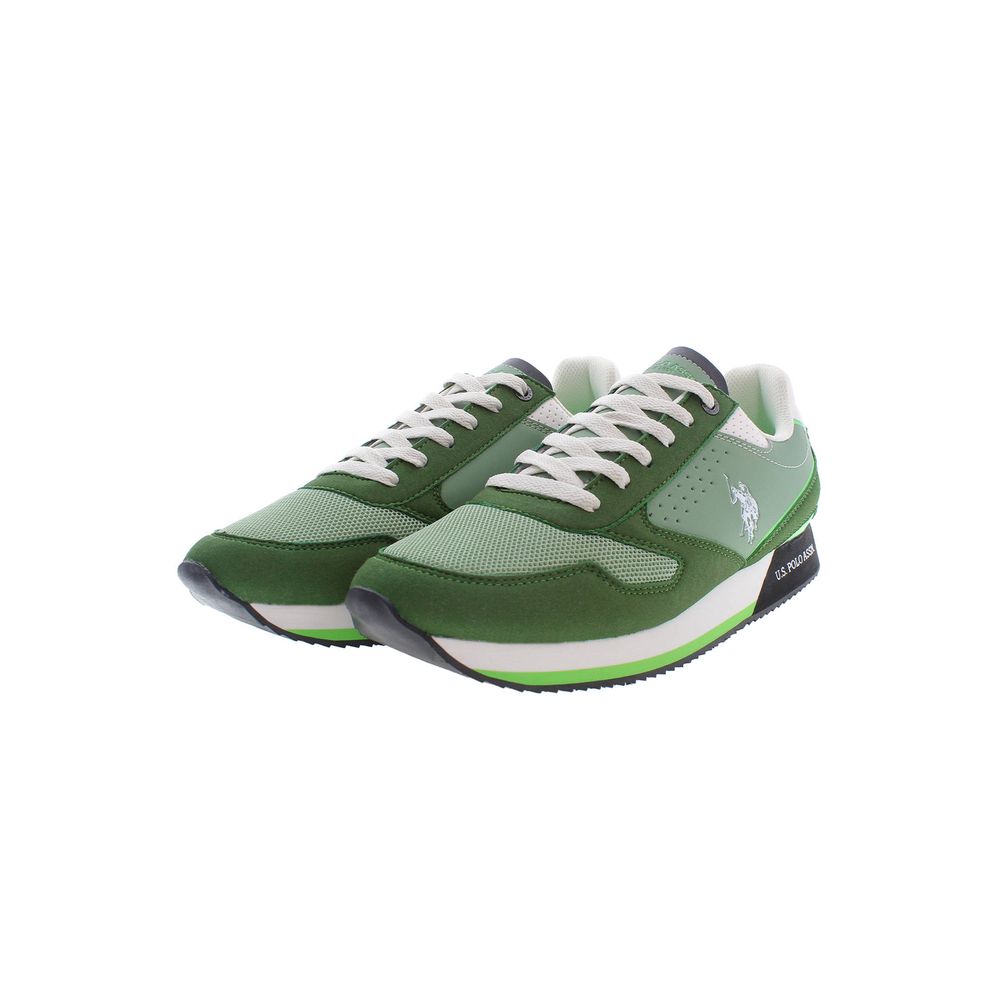 US POLO ASSN. Green Polyester Men's Sneaker