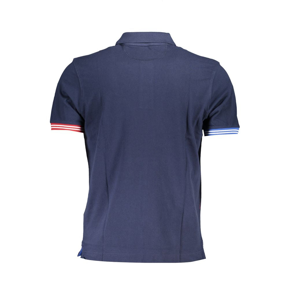 La Martina Elegant blue polo shirt with contrast details