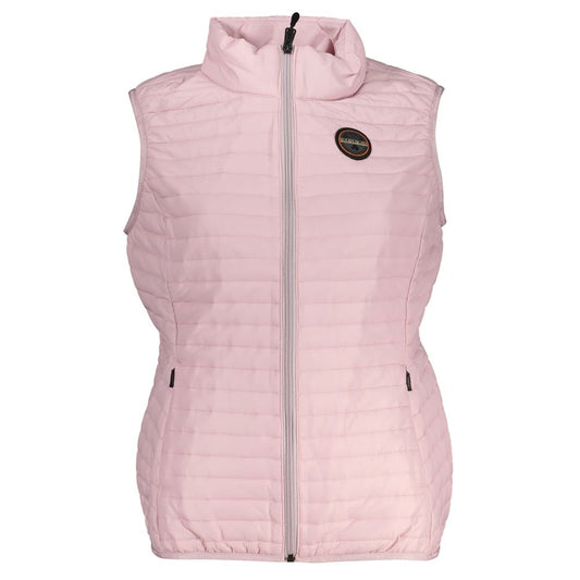 Napapijri Sleeveless pink jacket with contrast details