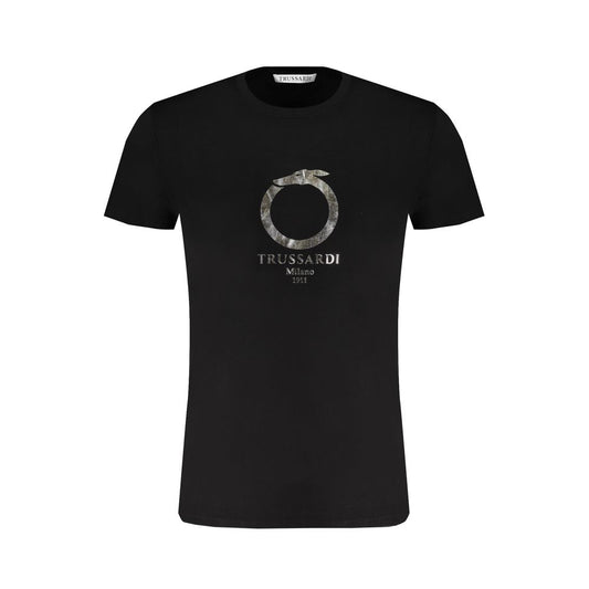 Trussardi Schwarzes T-Shirt aus Baumwolle