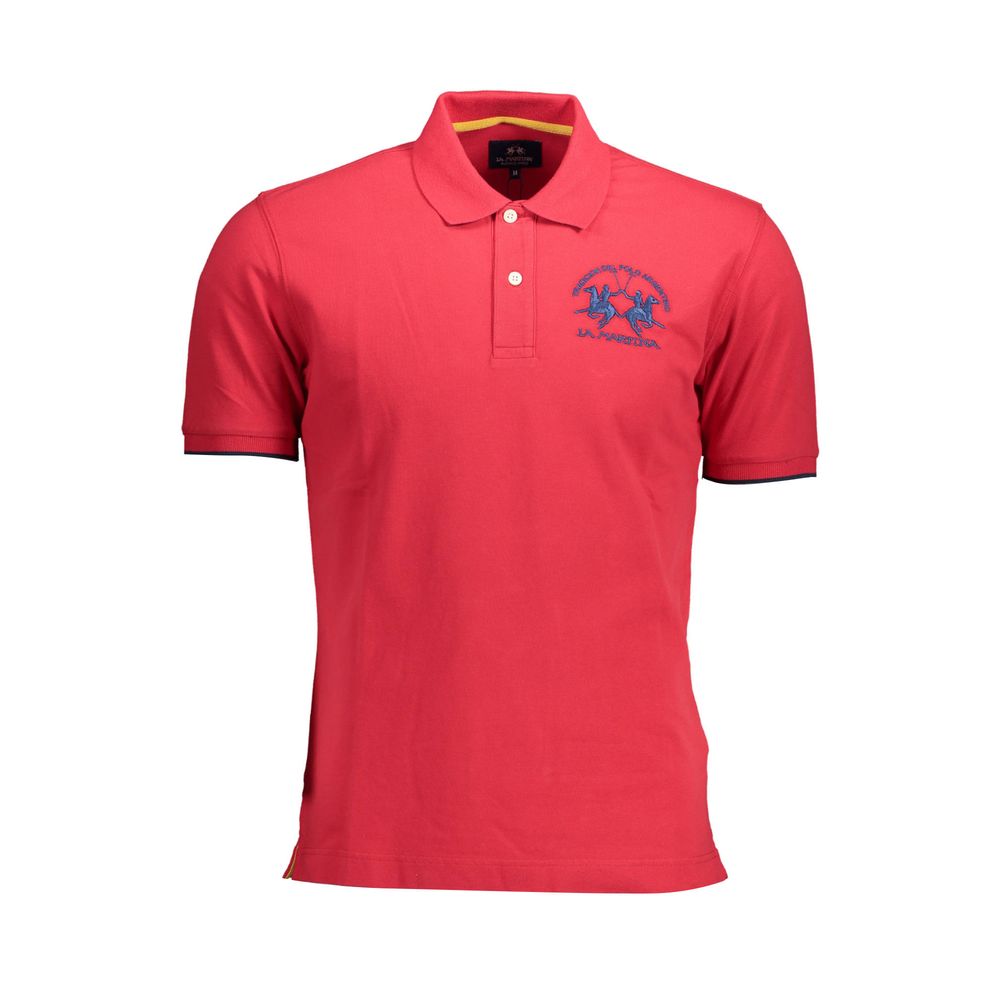 La Martina Red Cotton Polo Shirt for Men