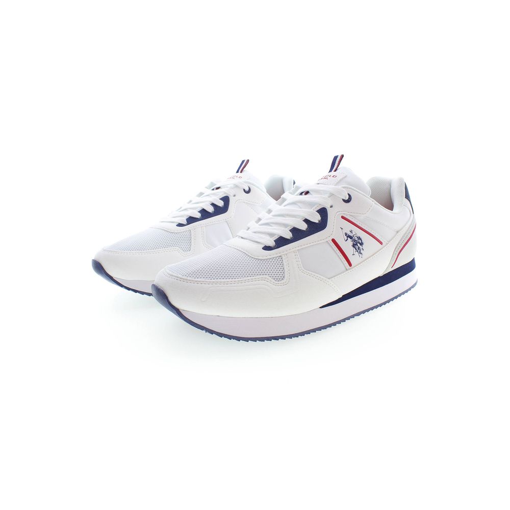 US POLO ASSN. White Polyester Men's Sneakers