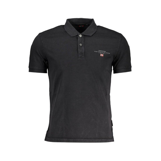 Napapijri Black Cotton Polo Shirt for Men