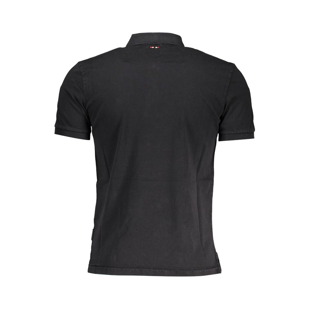 Napapijri Black Cotton Polo Shirt for Men