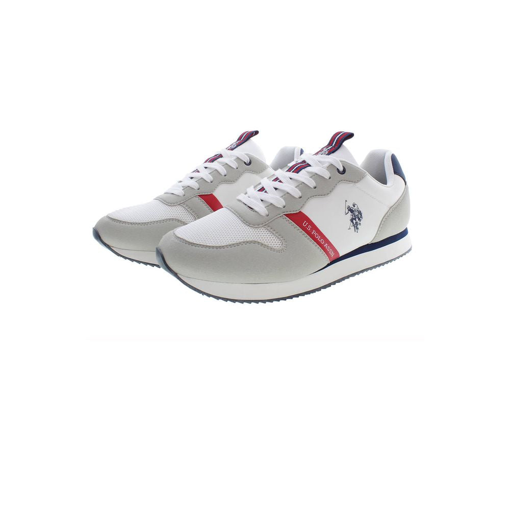 US POLO ASSN. White Polyester Men's Sneaker