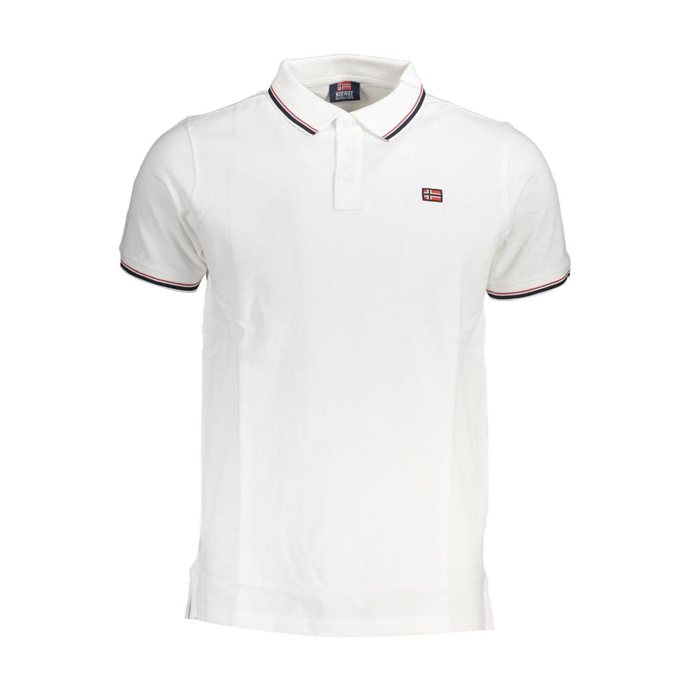 Norway 1963 Weißes Baumwoll-Poloshirt