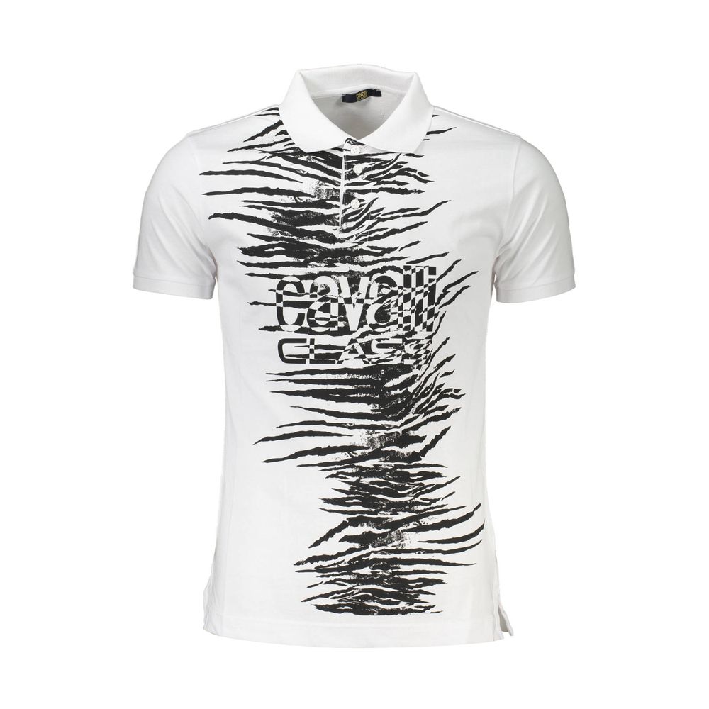 Cavalli Class White Cotton Polo Shirt for Men