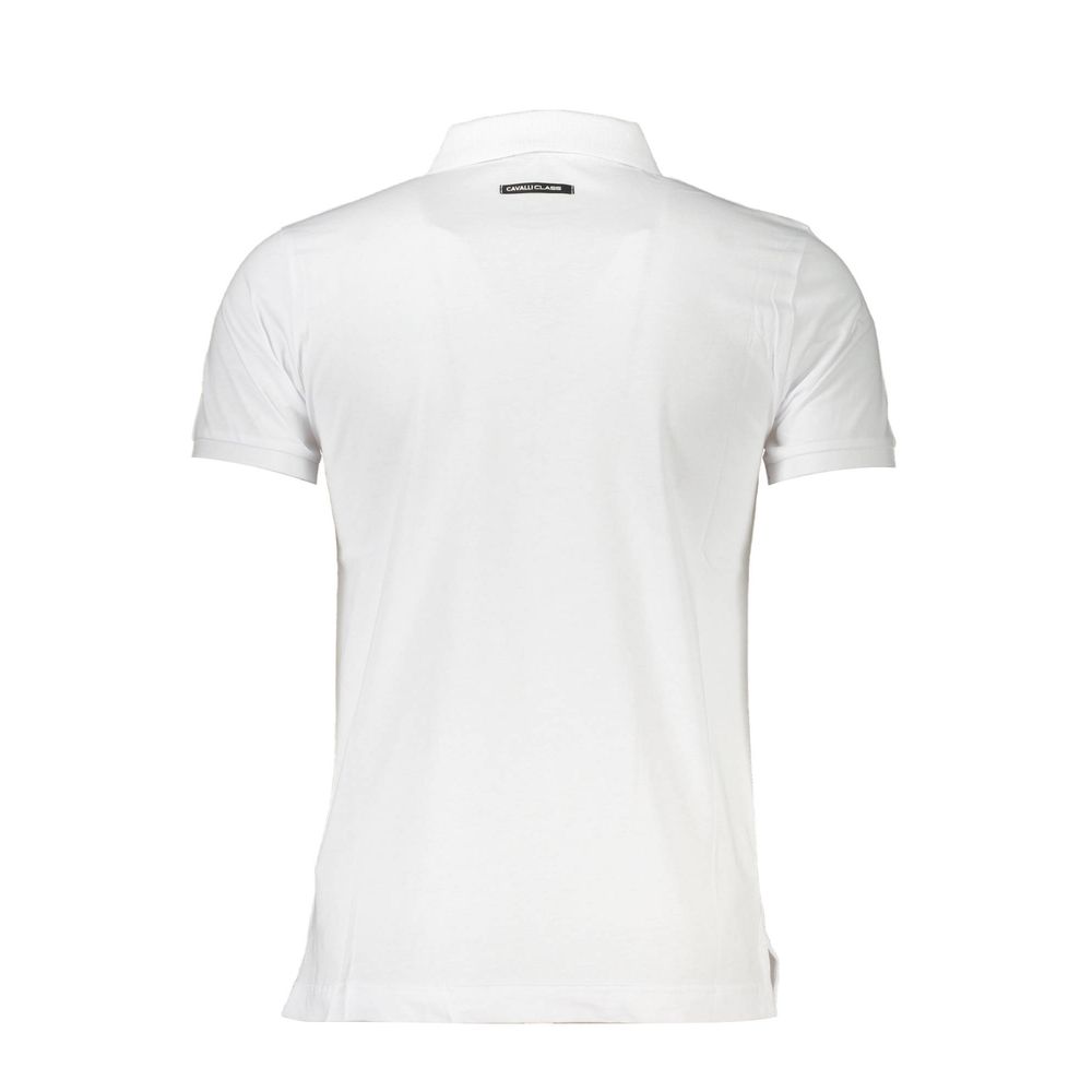 Cavalli Class White Cotton Polo Shirt for Men