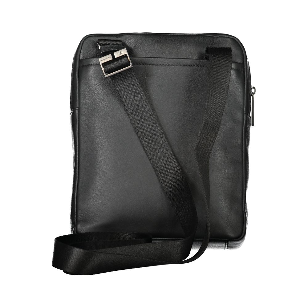 Piquadro Elegant black leather shoulder bag