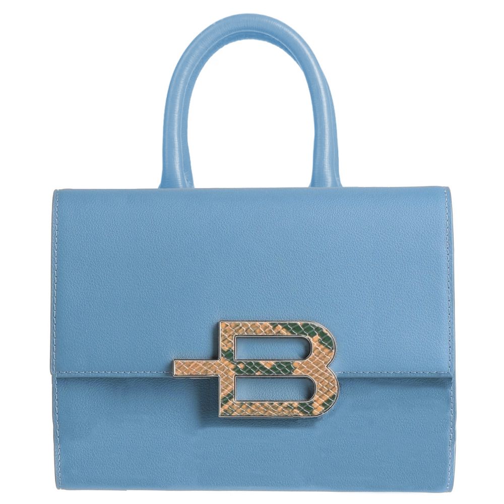 Baldinini Trend Elegant handbag made of light blue calf leather