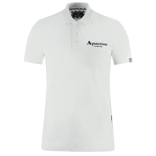 Aquascutum Elegantes weißes Baumwoll-Poloshirt mit kontrastierendem Logo