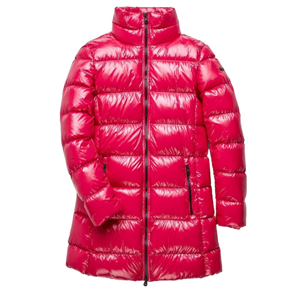 Refrigiwear Fuchsia shimmering long down jacket