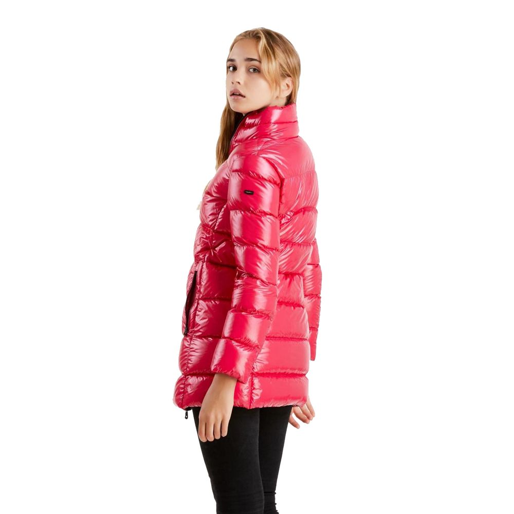 Refrigiwear Fuchsia shimmering long down jacket