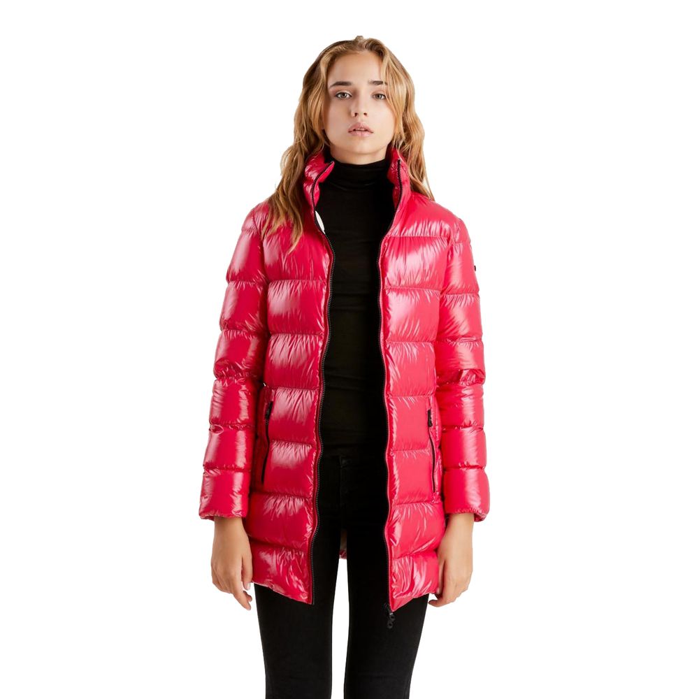 Refrigiwear Fuchsia shimmering long down jacket