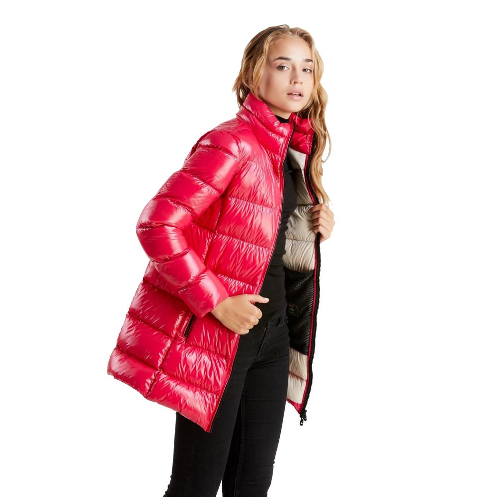 Refrigiwear Fuchsia shimmering long down jacket