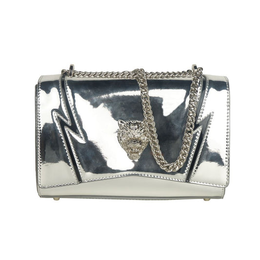 Plein Sport Chic shoulder bag with chain strap and patent effect