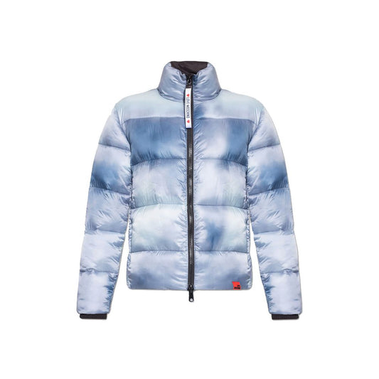 Love Moschino Chic light blue down jacket with high collar