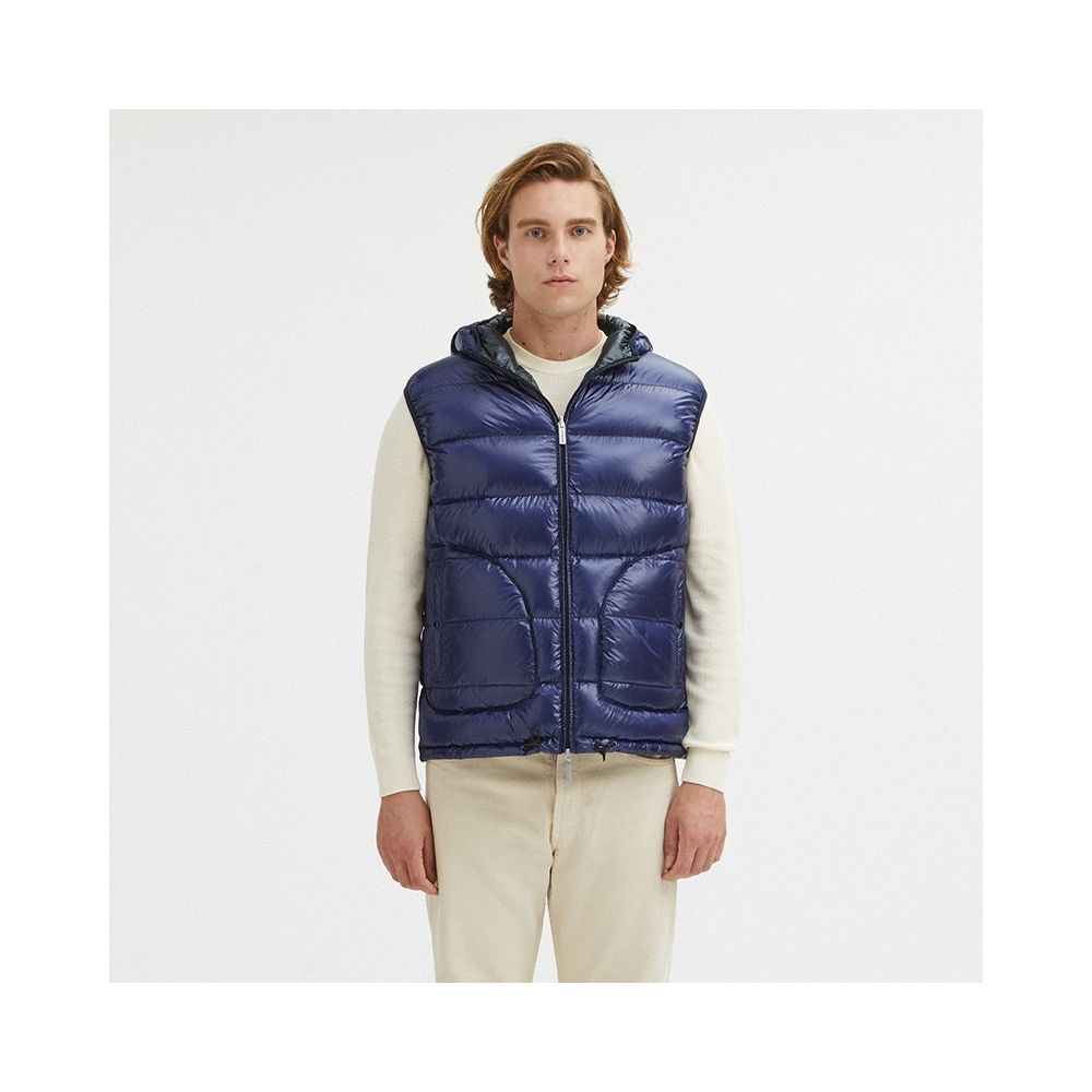 Centogrammi Blue Nylon Reversible Vest for Men