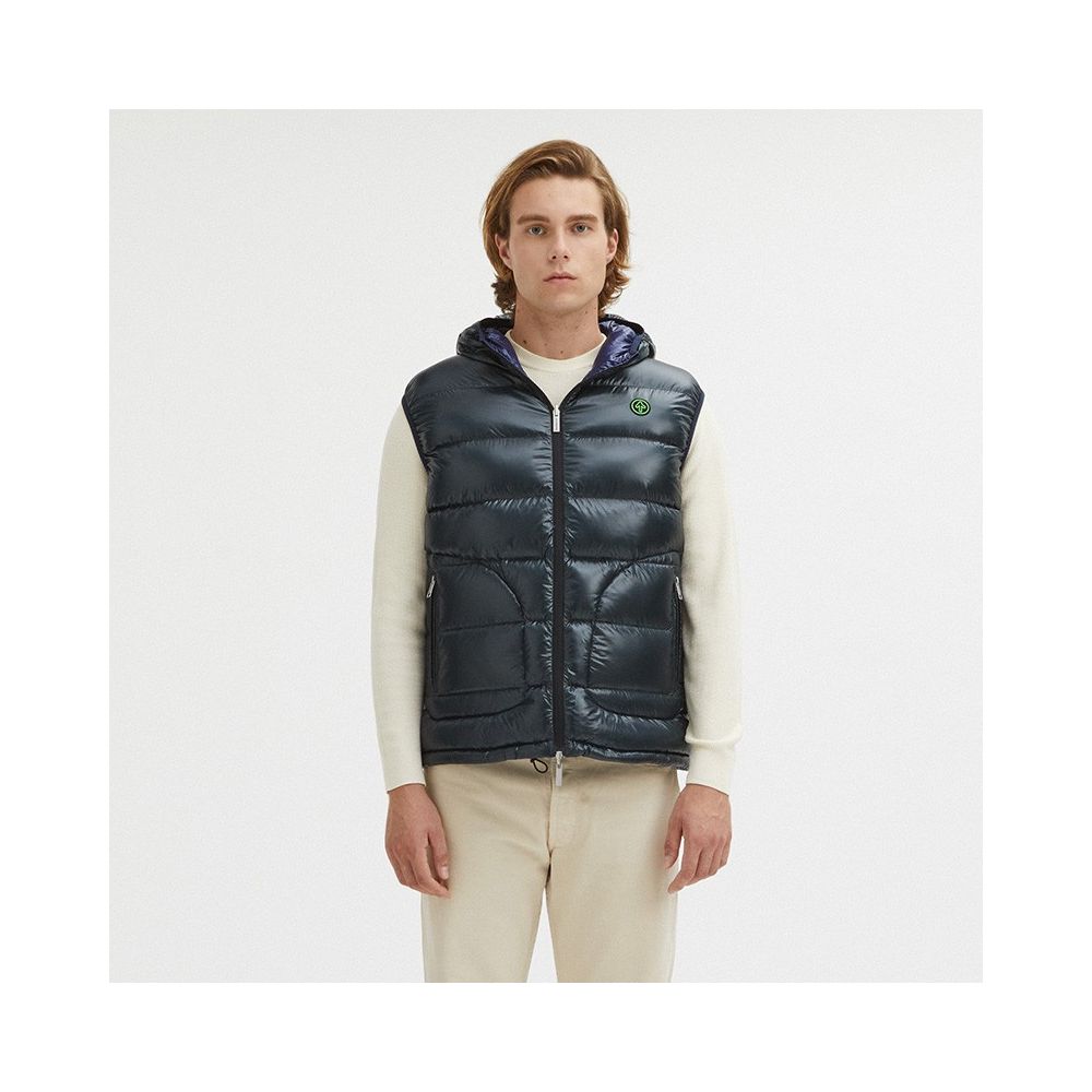 Centogrammi Blue Nylon Reversible Vest for Men