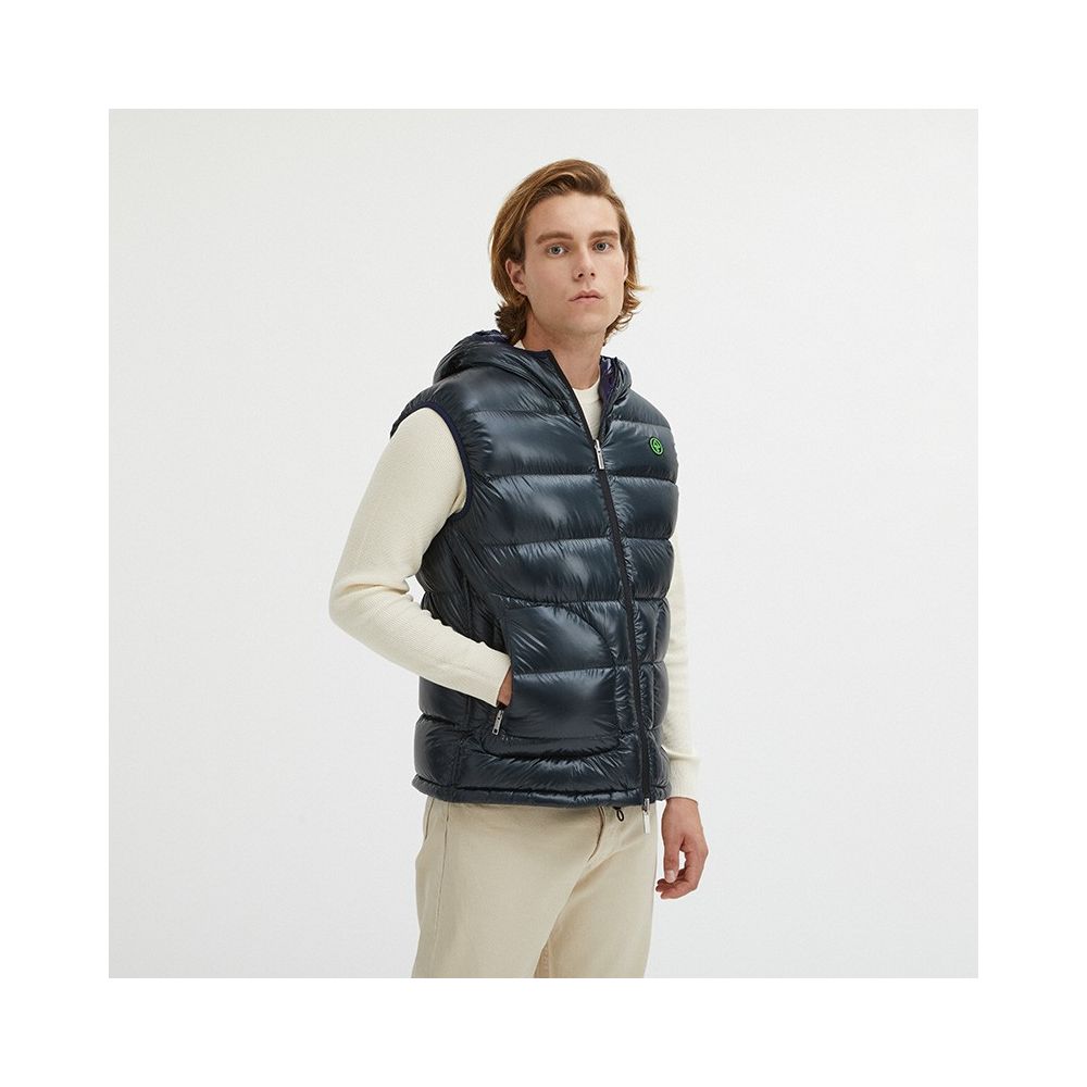 Centogrammi Blue Nylon Reversible Vest for Men