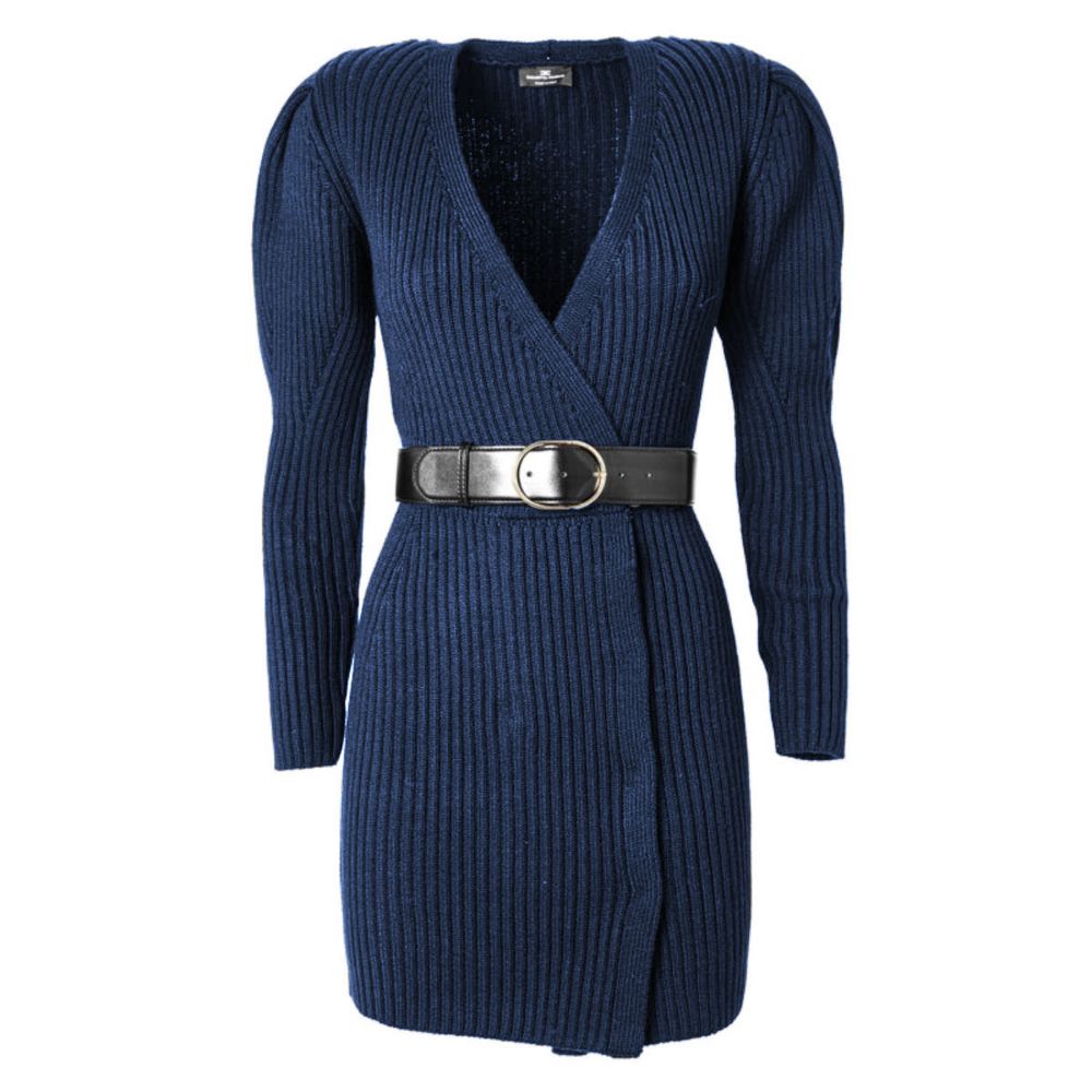 Elisabetta Franchi Blue Wool Dress for Women