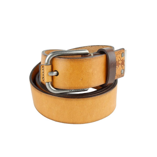 La Martina Chic unisex leather belt in bright yellow