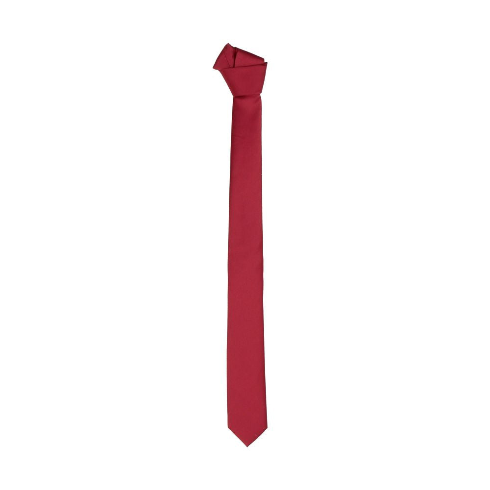 Emilio Romanelli Elegant slim red silk tie