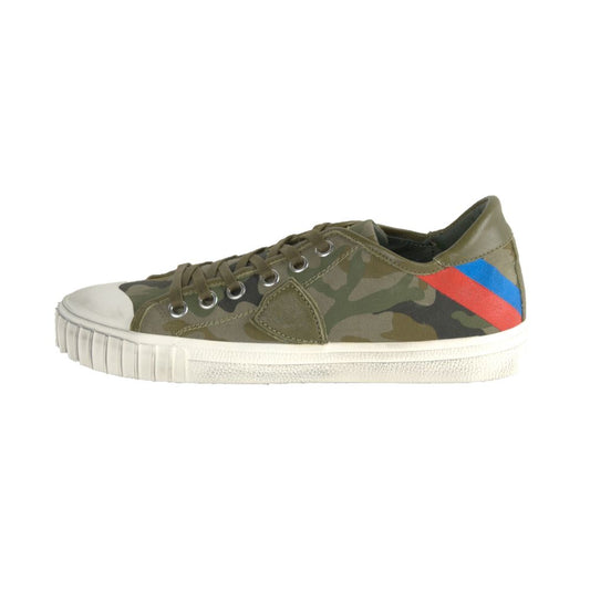 Philippe Model Green Leather Men's Sneakers