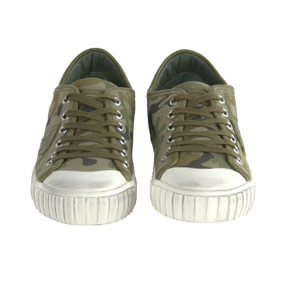 Philippe Model Green Leather Men's Sneakers