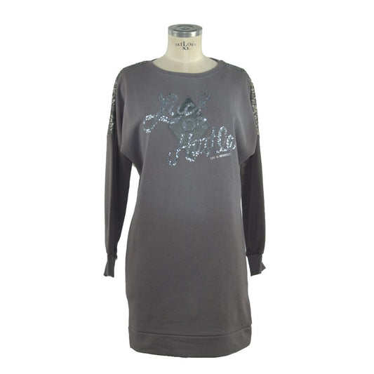 Imperfect Gray Cotton Sweatshirt Dress for Women