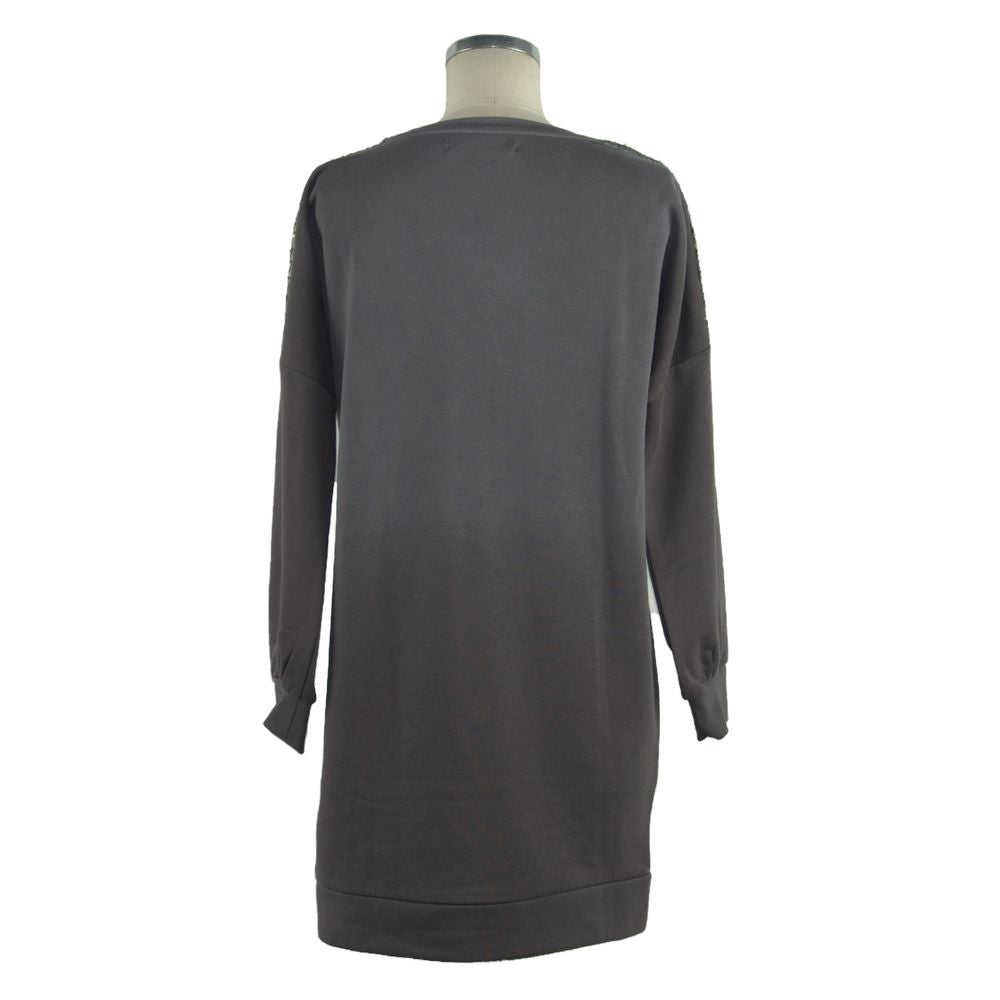 Imperfect Gray Cotton Sweatshirt Dress for Women