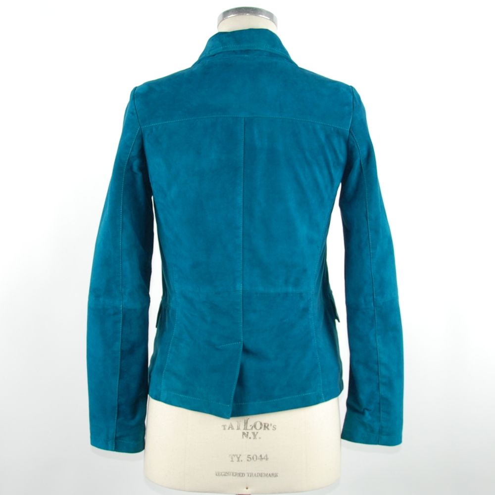 Emilio Romanelli Green Leather Jacket for Women