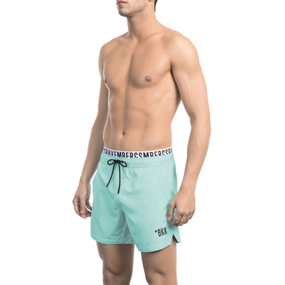 Bikkembergs Light Blue Polyester Men's Swim Shorts